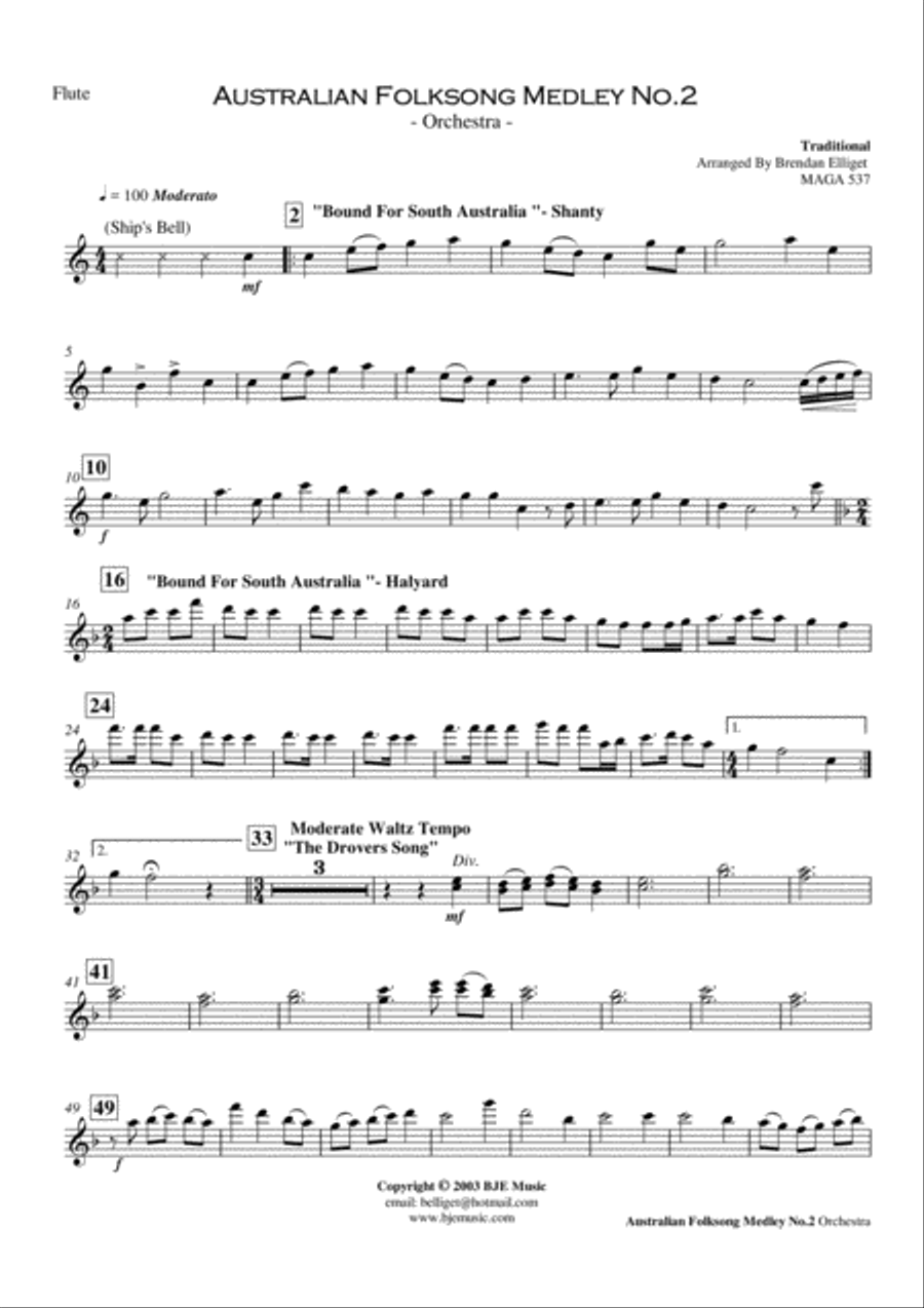 Australian Folksong Medley No. 2 - Orchestra Full Orchestra scores gallery preview page 4