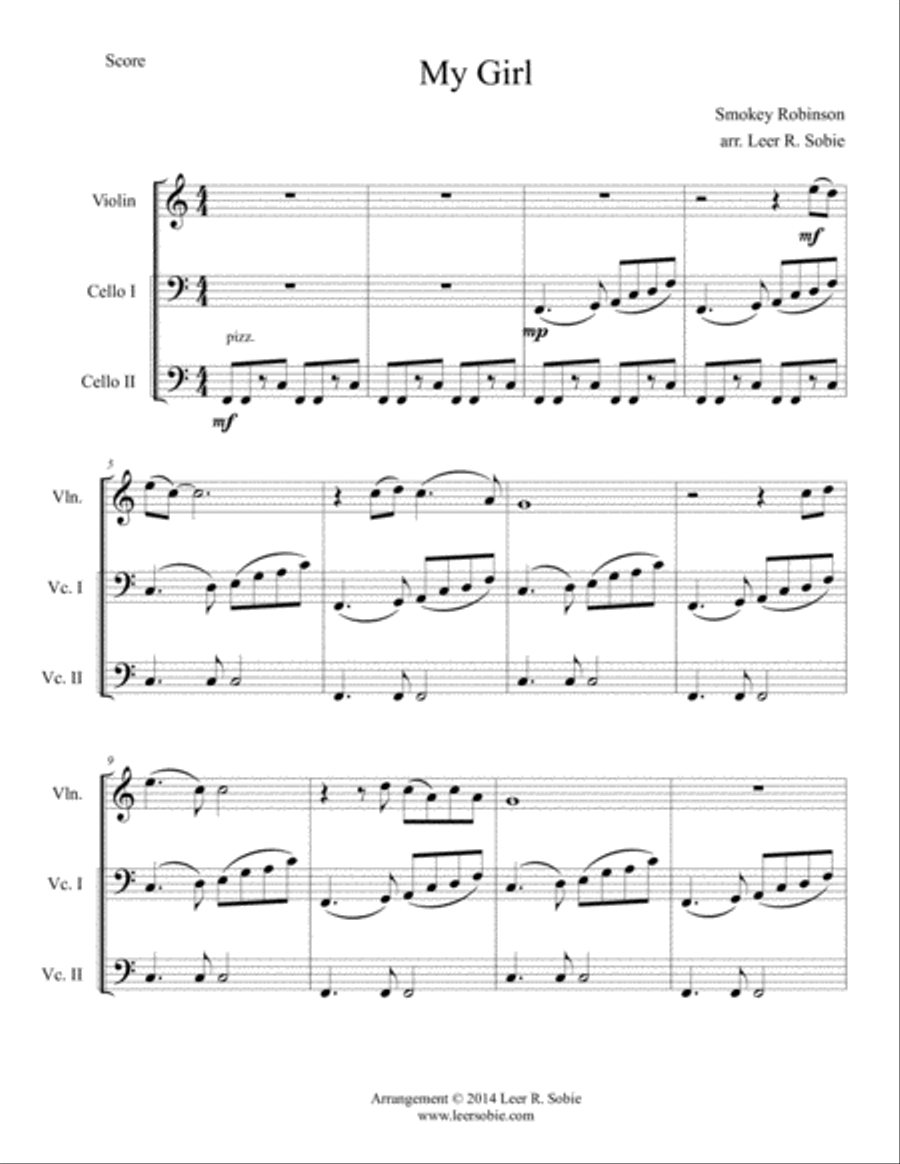 My Girl String Trio scores gallery preview page 1