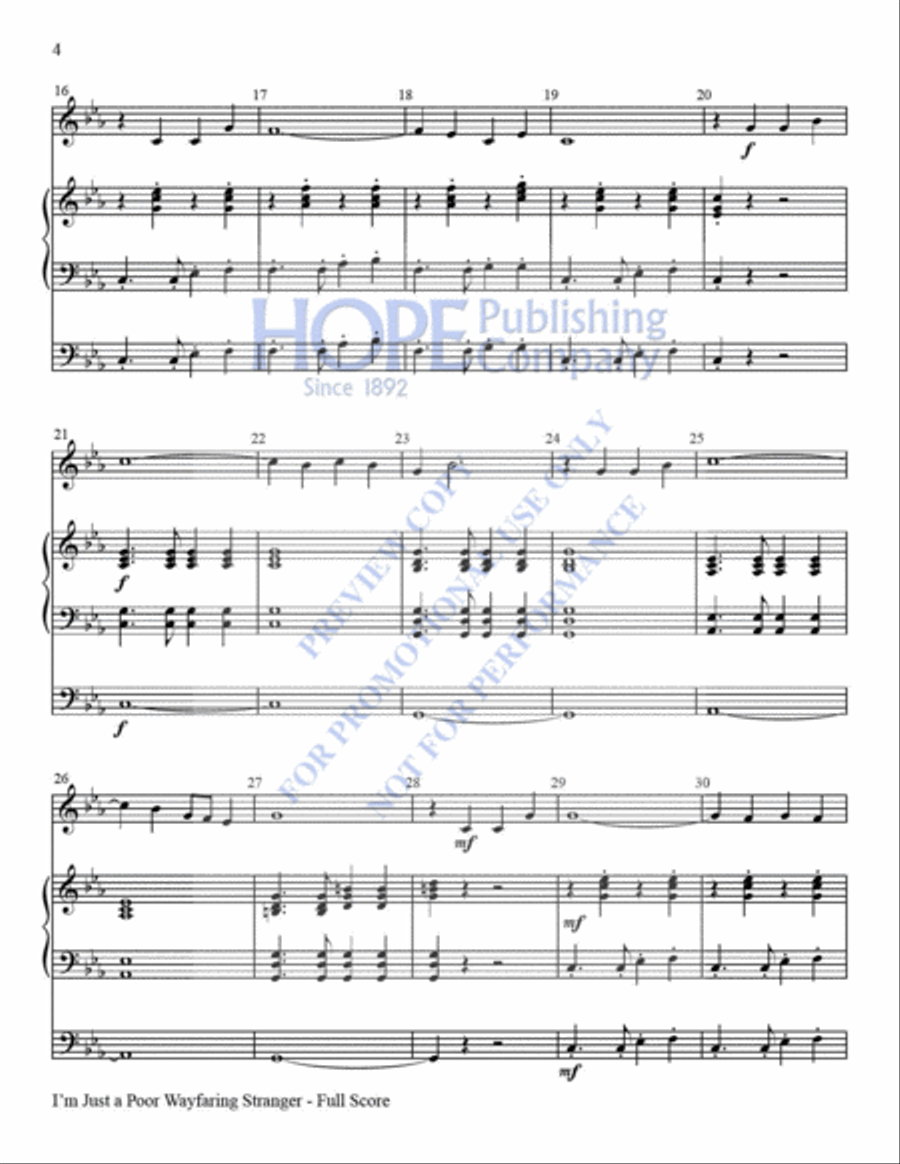 I'm Just a Poor Wayfaring Stranger Handbell Choir scores gallery preview page 5