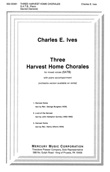 Three Harvest Home Chorales