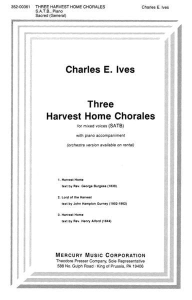 Three Harvest Home Chorales