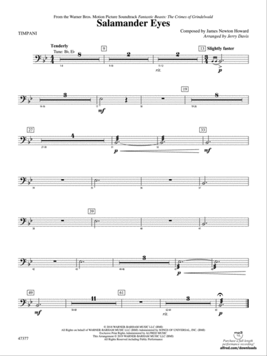Salamander Eyes: Timpani Concert Band scores gallery preview page 1
