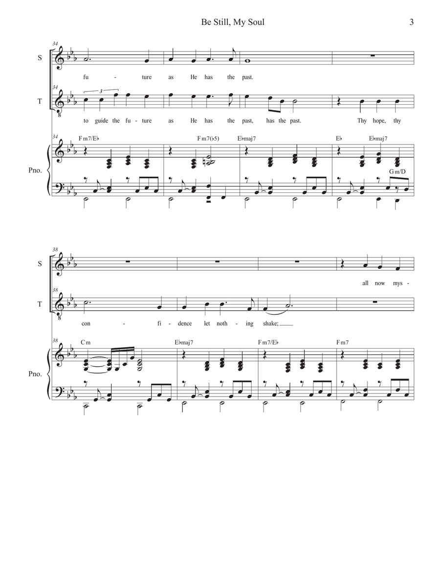Be Still, My Soul (Duet for Soprano and Tenor solo) Be Still, My Soul (Duet for Soprano and Tenor solo) Tenor Voice scores gallery preview page 3