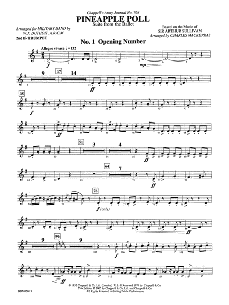 Pineapple Poll (Suite from the Ballet): 2nd B-flat Trumpet