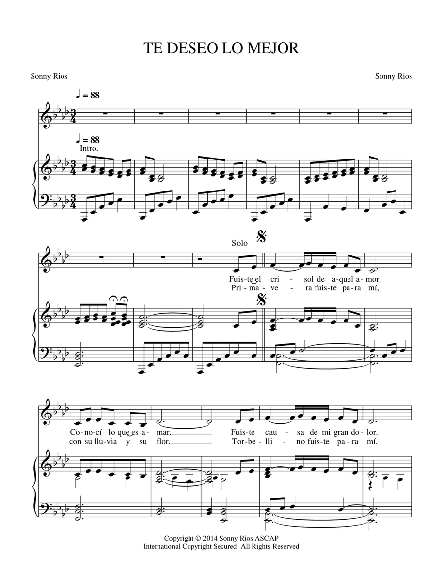 TE DESEO LO MEJOR Low Voice scores gallery preview page 2