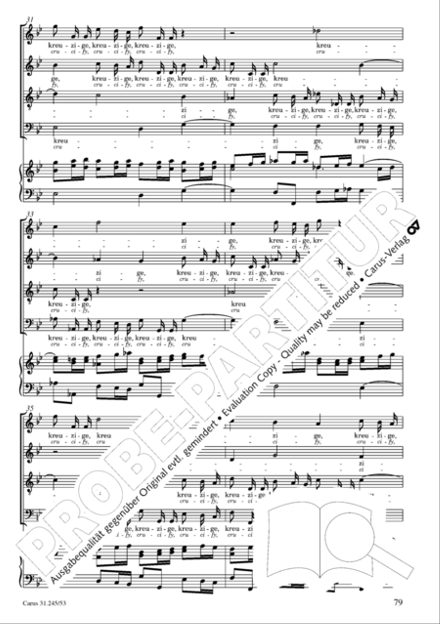 St. John Passion (Johannes-Passion) 4-Part scores gallery preview page 80