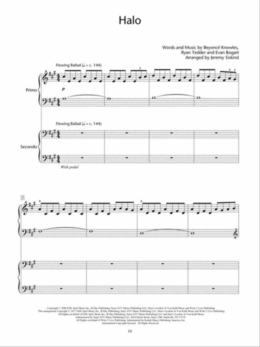 Pop Hits for Piano Duet