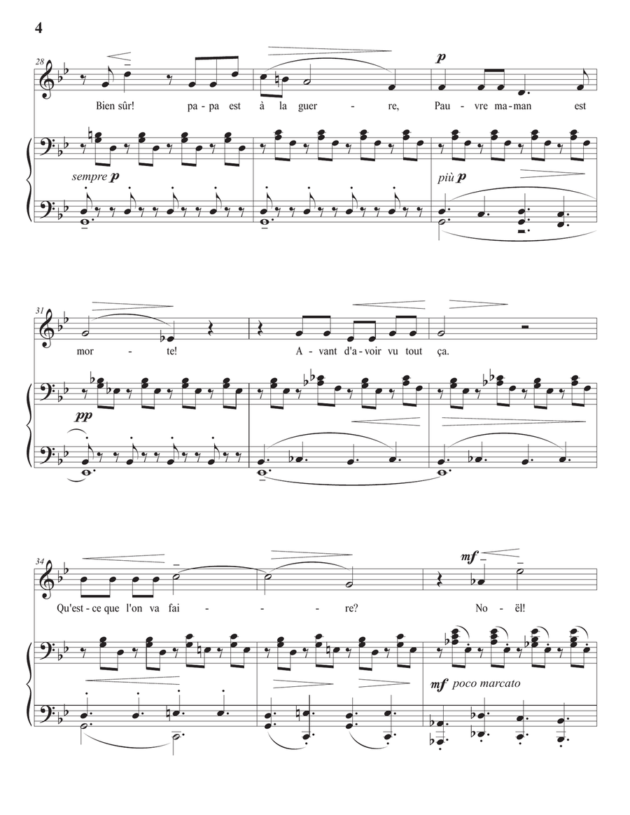 DEBUSSY: Noël des enfants qui n'ont plus de maisons (transposed to G minor) Piano, Vocal scores gallery preview page 5