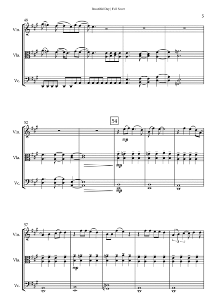 Beautiful Day Beautiful Day String Trio scores gallery preview page 5