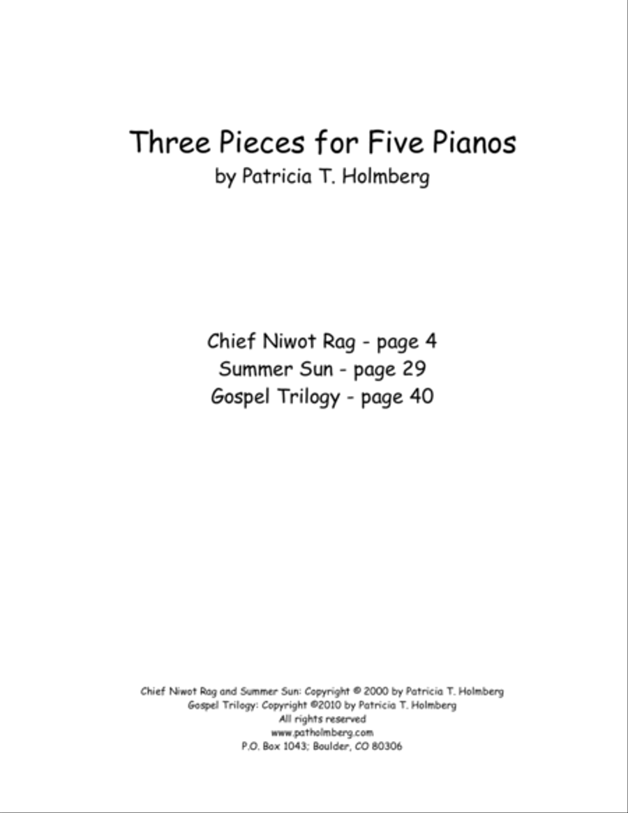 Three Pieces for Five Pianos Piano Quintet scores gallery preview page 3