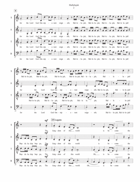 Hallelujah from Messiah in C - SATB Acappella image number null