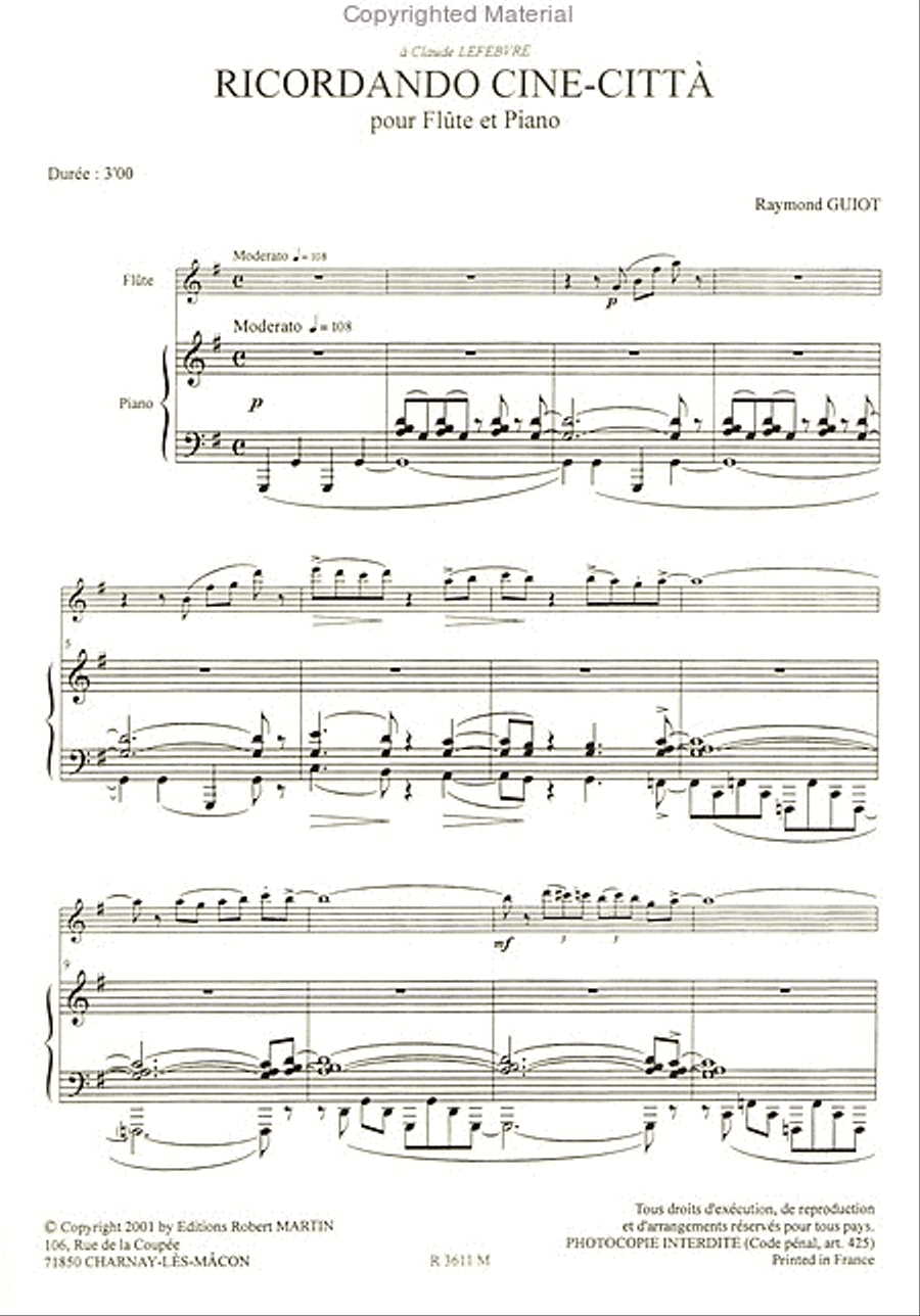 Ricordando ciné-città Piano Accompaniment scores gallery preview page 2