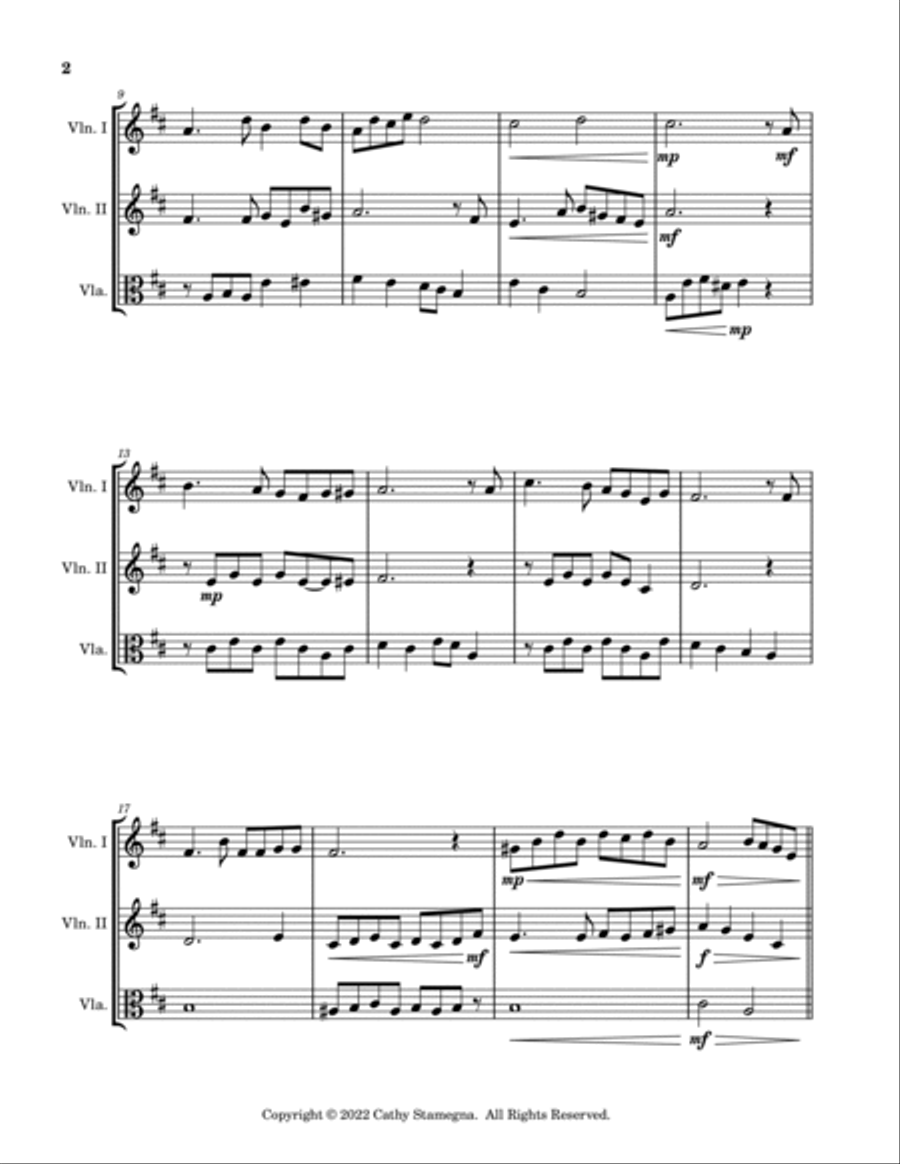 I’ll Take You Home Again, Kathleen (String Trio: Two Violins, Viola) String Trio scores gallery preview page 3