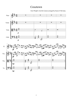 Coxetown, 18th century tune arranged for flute, violin, viola and cello