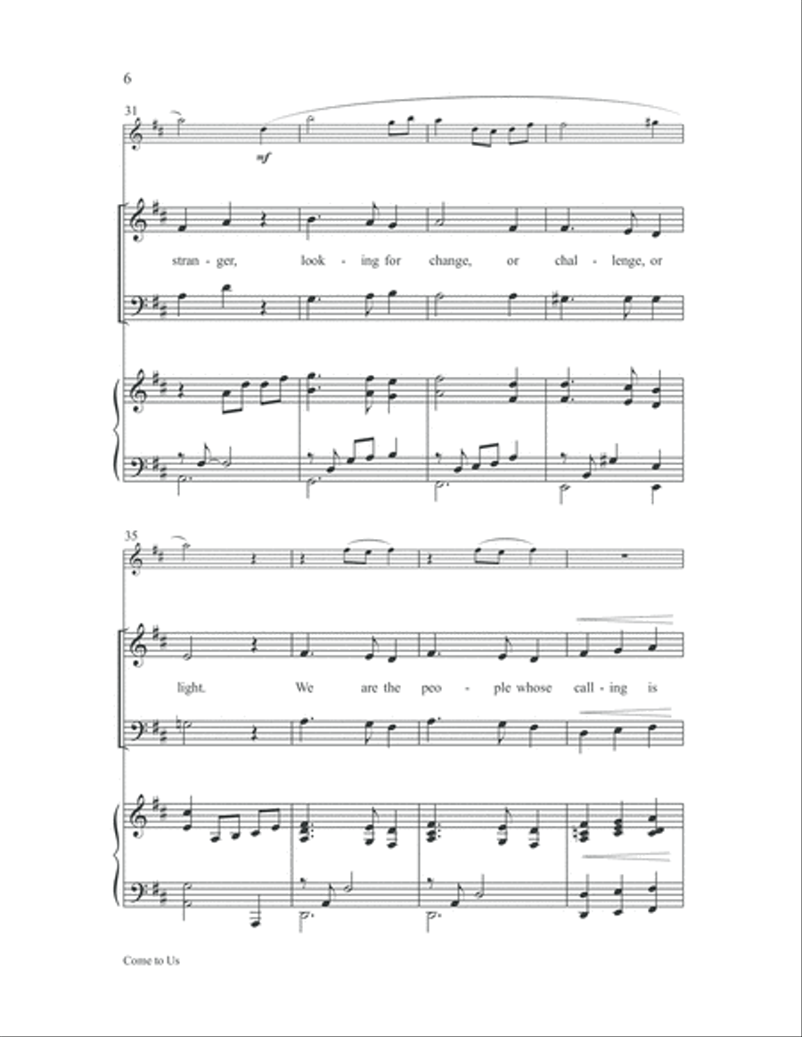 Come to Us 4-Part scores gallery preview page 6