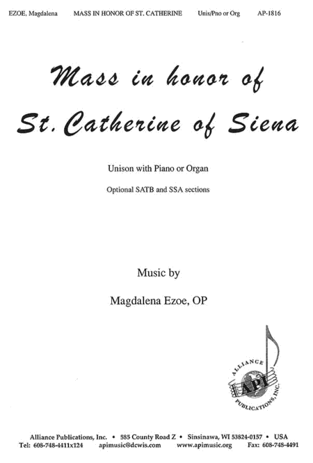 Mass In Honor Of St C Of Siena - Unis-org