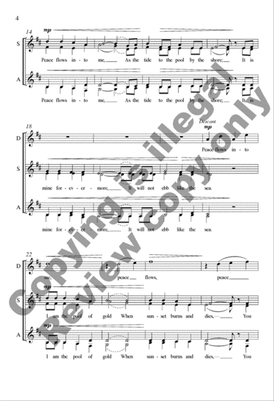 Peace from I Will Sing to the Stars SSAA scores gallery preview page 4