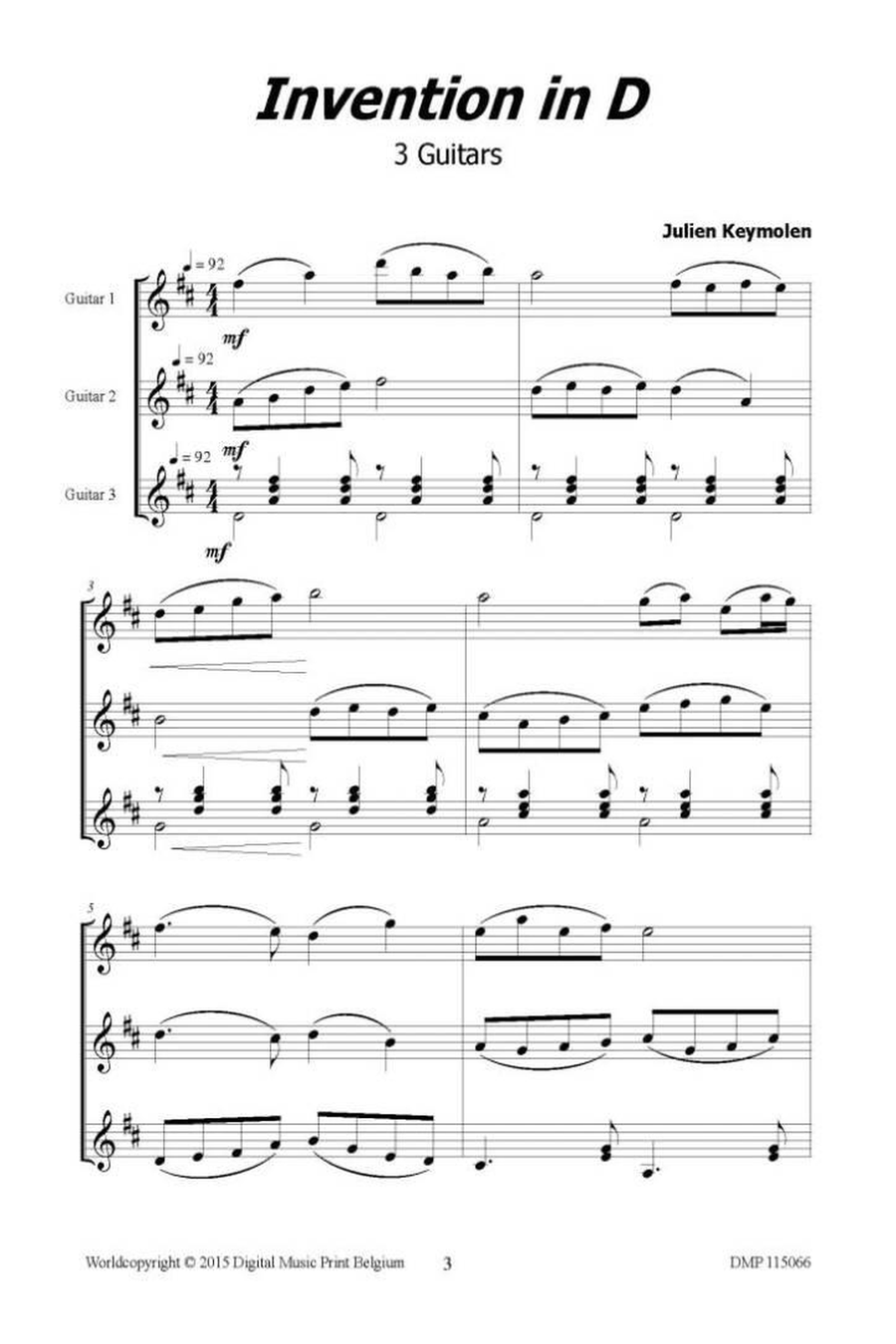 Invention In D Guitar Ensemble scores gallery preview page 2