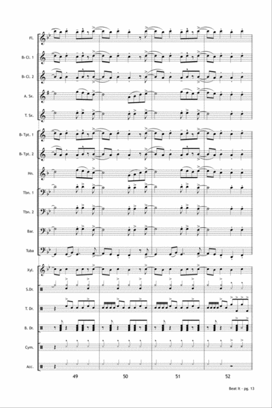 Beat It Marching Band scores gallery preview page 14