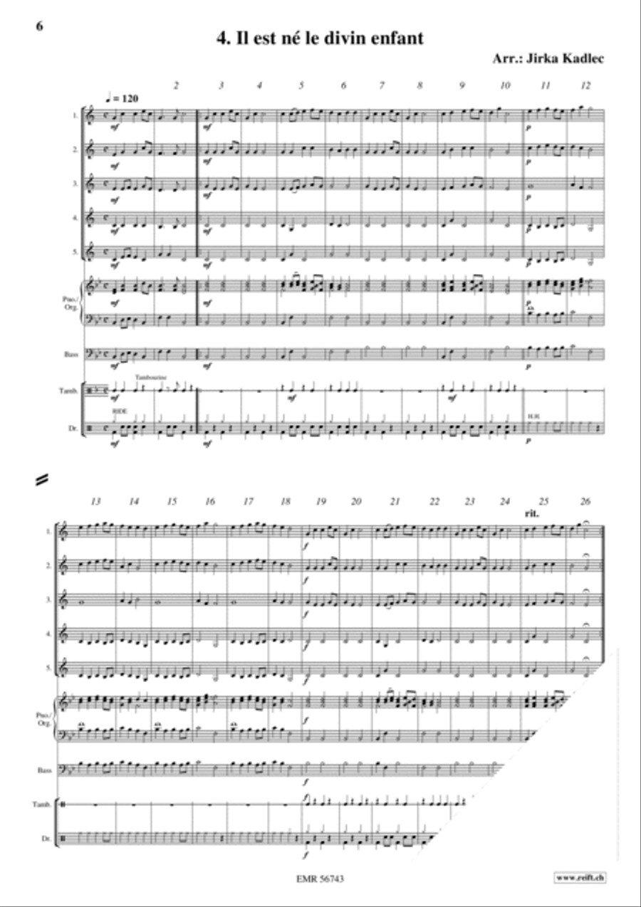 12 Easy Christmas Songs Clarinet Quintet scores gallery preview page 6