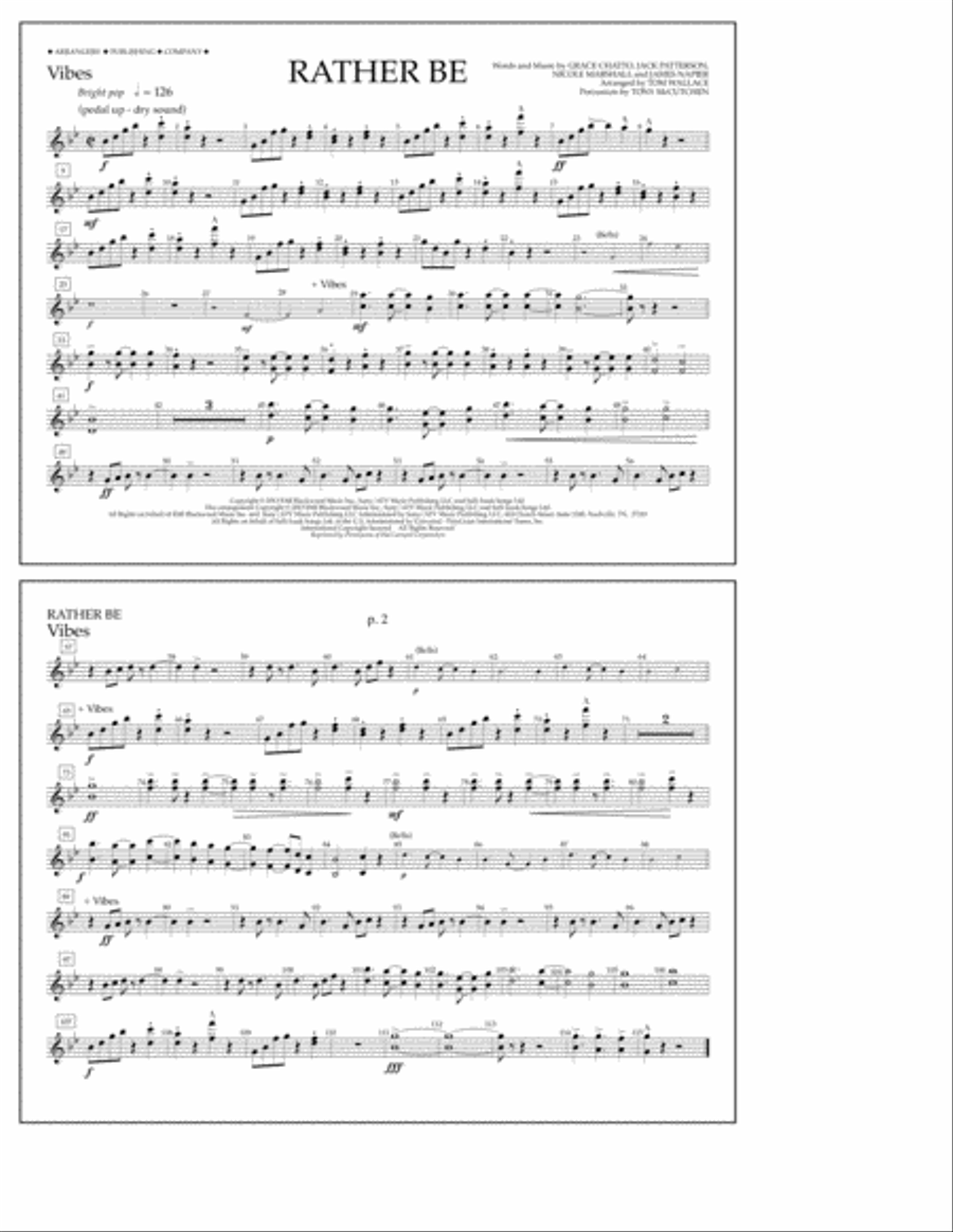 Rather Be - Vibes A Cappella scores gallery preview page 1