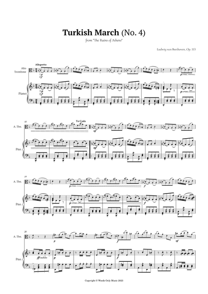 Turkish March by Beethoven for Alto Trombone and Piano image number null