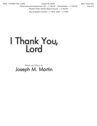 I Thank You, Lord
