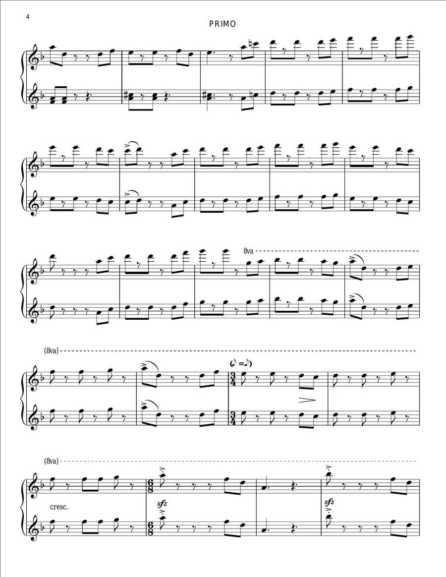 He's A Pirate (from Pirates Of The Caribbean: The Curse of the Black Pearl) Piano Duet scores gallery preview page 4