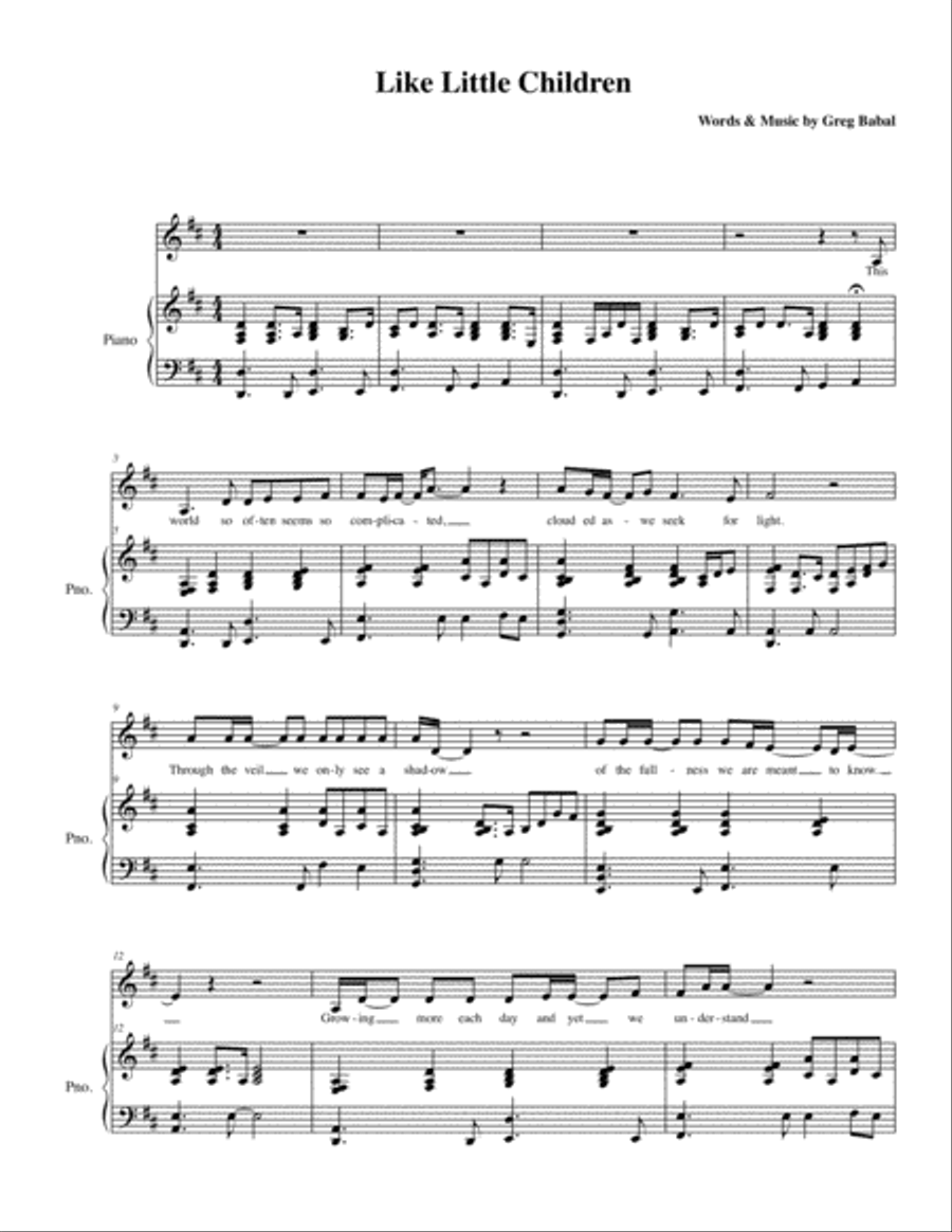 Like Little Children Like Little Children Voice scores gallery preview page 1