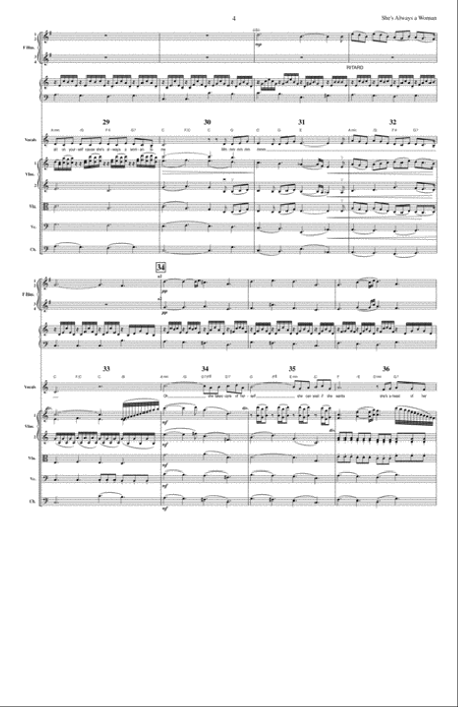 She's Always A Woman She's Always A Woman Large Ensemble scores gallery preview page 4