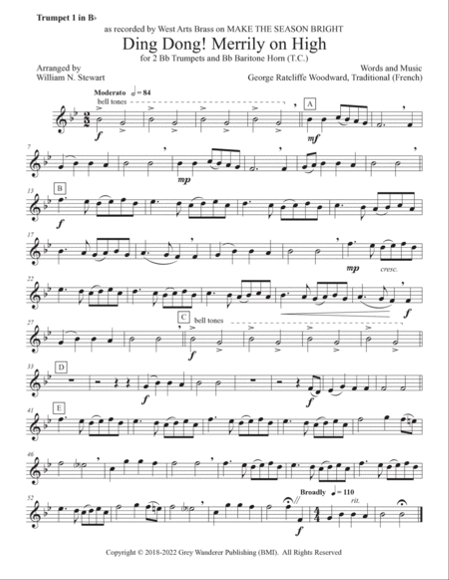 Ding Dong! Merrily on High Baritone Horn TC scores gallery preview page 3