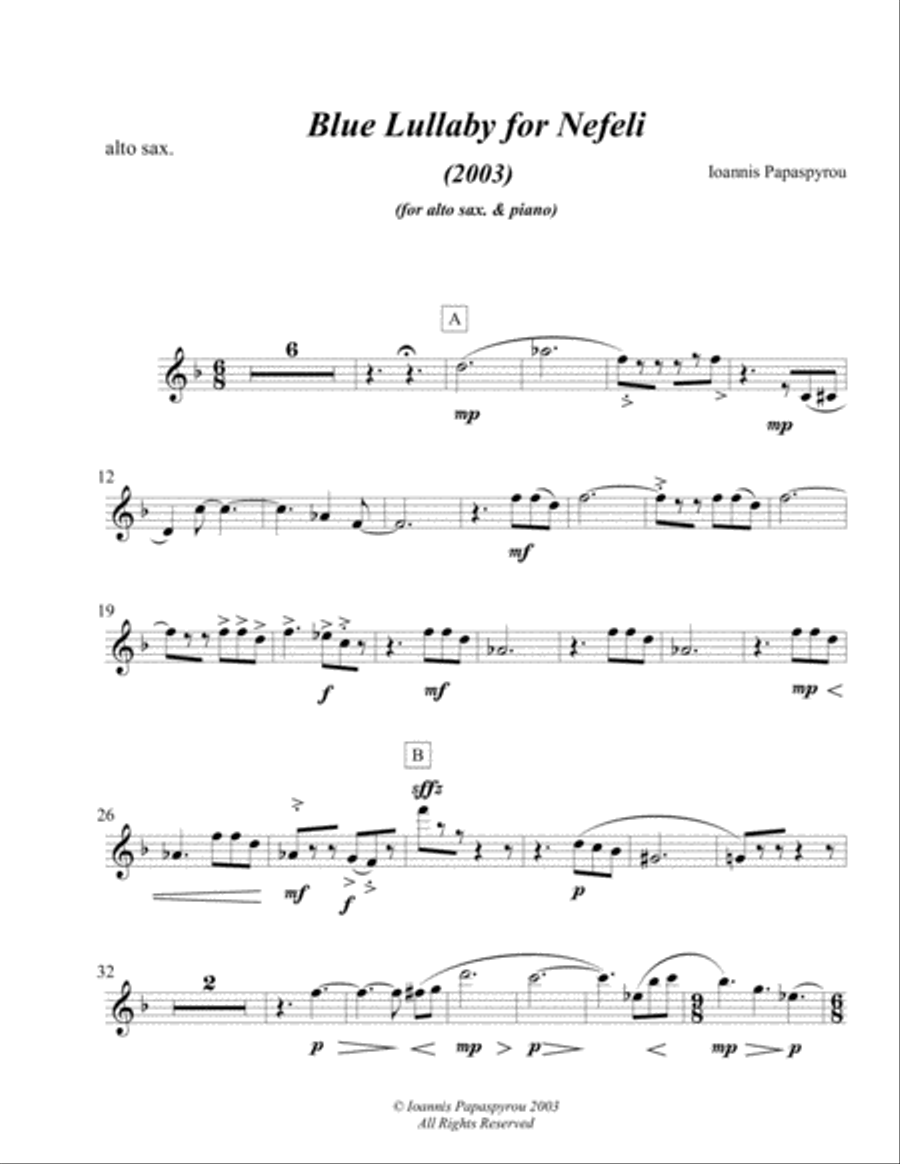 Blue Lullaby for Nefeli Blue Lullaby for Nefeli Small Ensemble scores gallery preview page 3