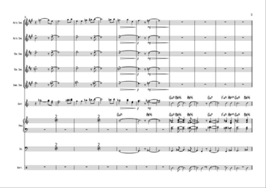 I was blind - Score Only I was blind - Score Only Jazz Ensemble scores gallery preview page 3