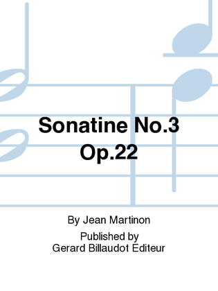 Book cover for Sonatine No. 3 Op. 22