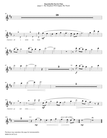 My Shepherd Will Supply My Need (Downloadable Flute/Harp Parts)