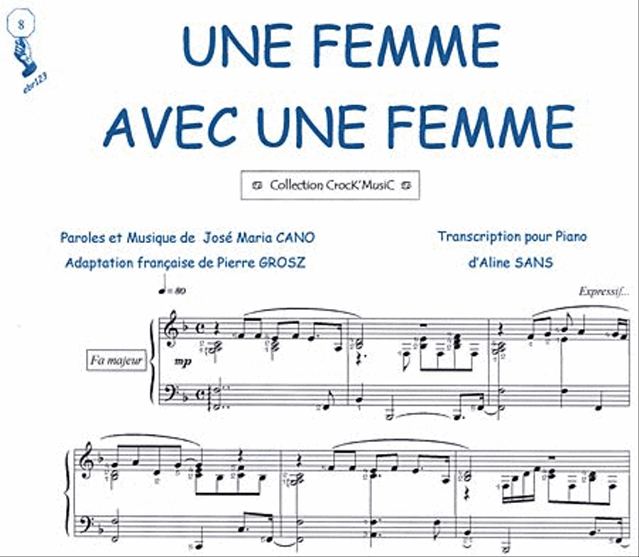 Une femme avec une femme (Collection CrocK'MusiC) Piano Solo scores gallery preview page 1