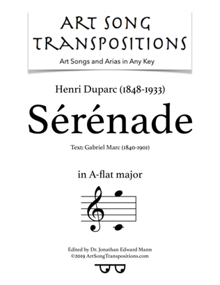 Book cover for DUPARC: Sérénade (transposed to A-flat major)