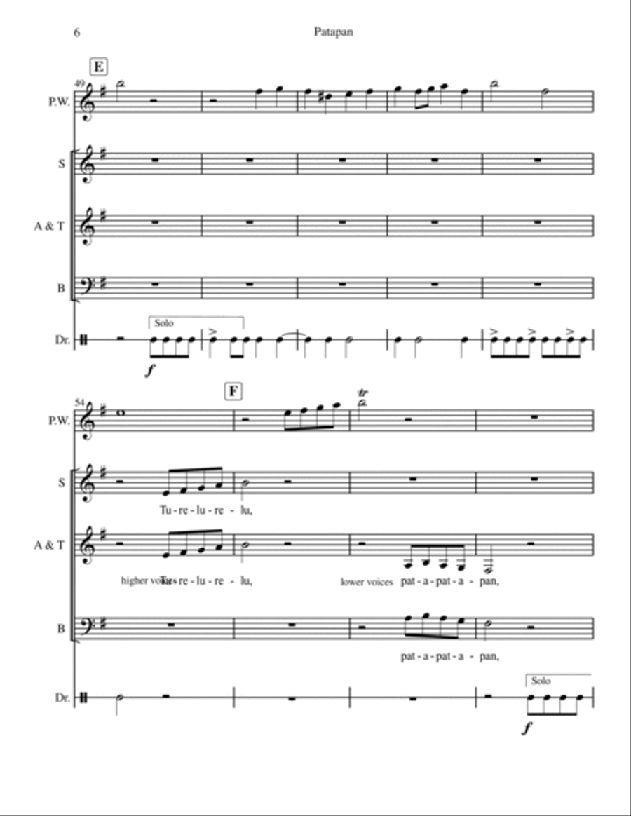 Patapan for 2 part choir 3-Part scores gallery preview page 6
