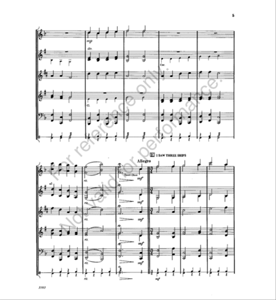 Three English Carols Concert Band scores gallery preview page 4