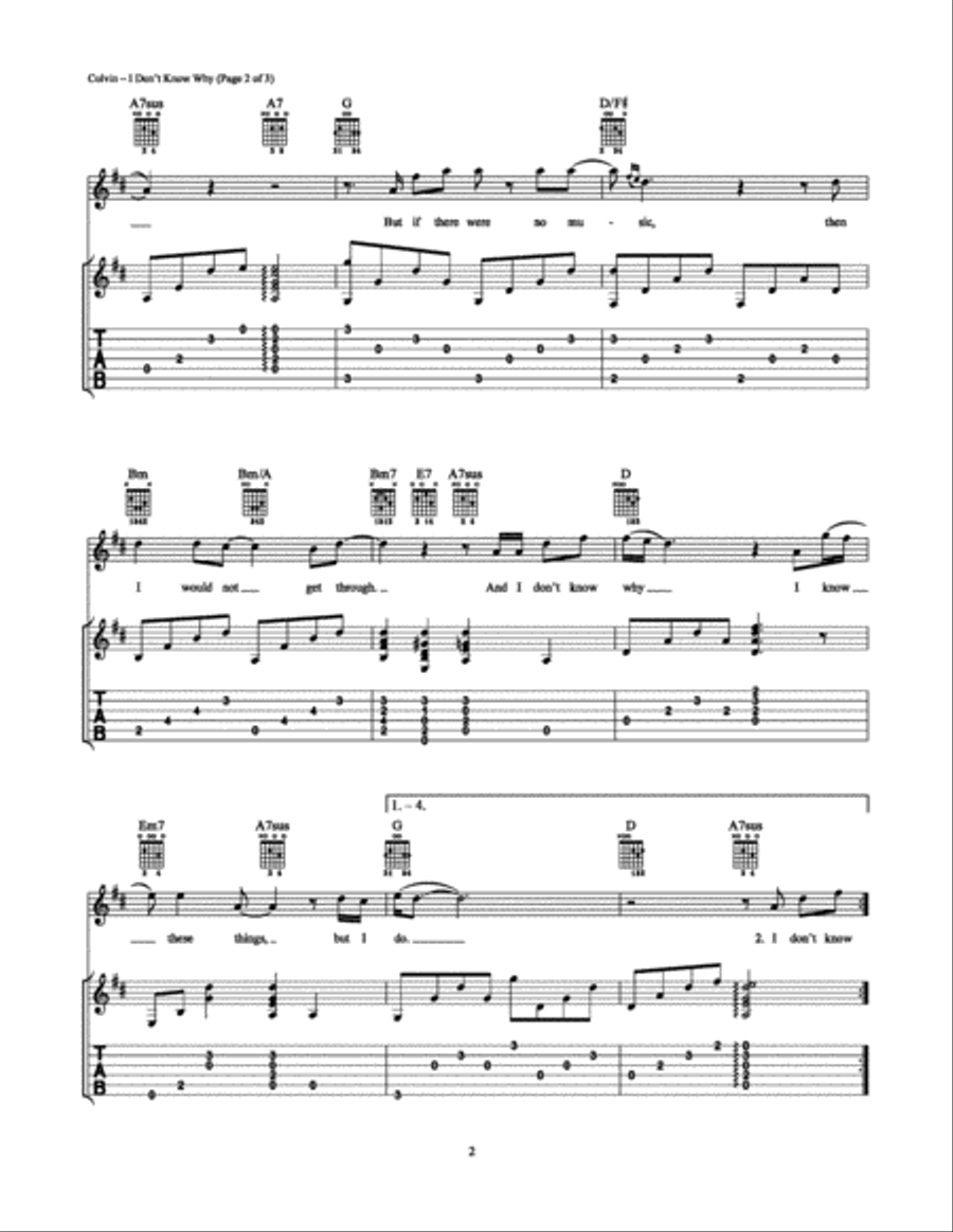 I Don't Know Why Electric Guitar scores gallery preview page 2