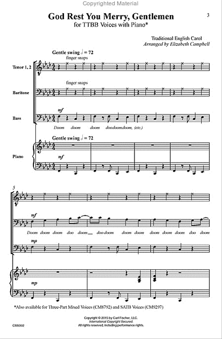 God Rest You Merry, Gentlemen TTBB scores gallery preview page 2