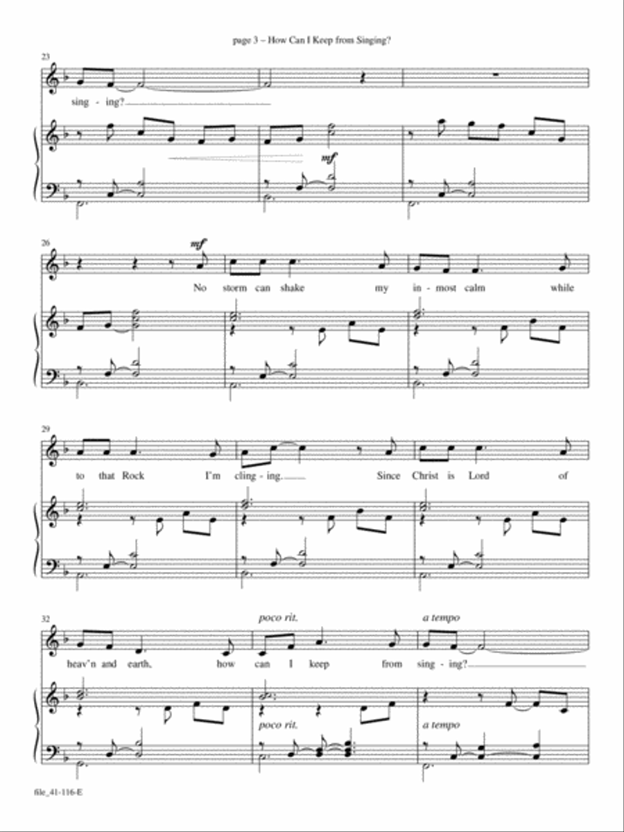 How Can I Keep From Singing Voice Solo scores gallery preview page 3