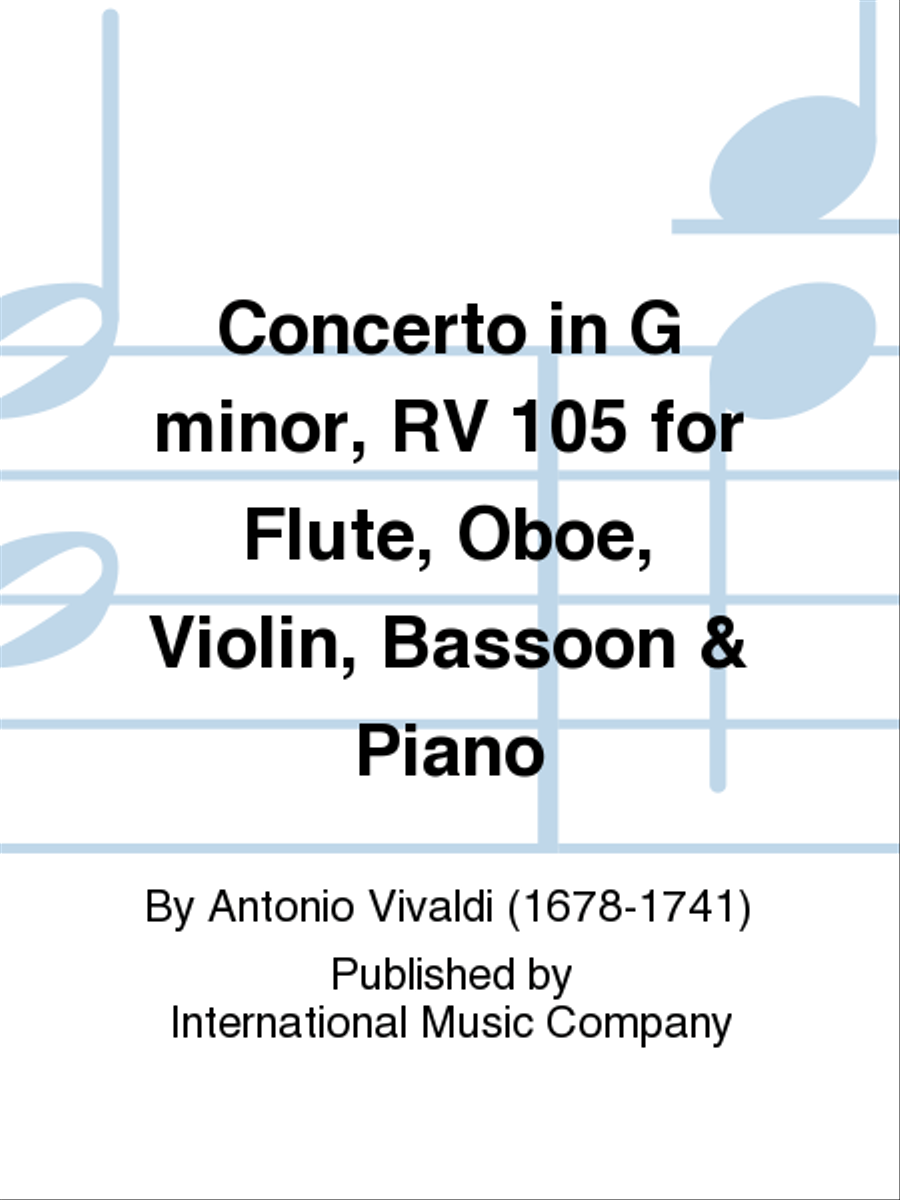 Concerto In G Minor, Rv 105 For Flute, Oboe, Violin, Bassoon & Piano Flute scores gallery preview page 1