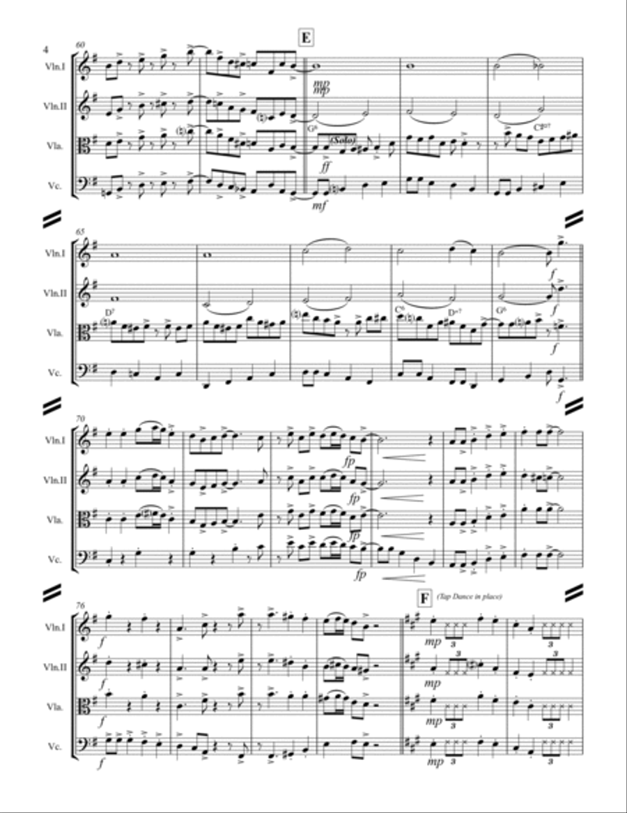 Rudolph The Red-nosed Reindeer String Quartet scores gallery preview page 5