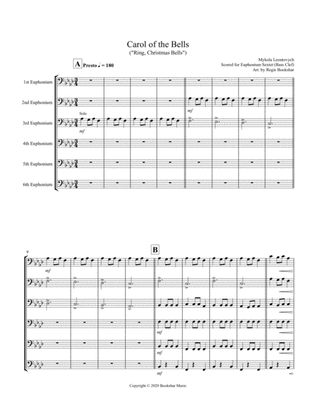 Carol of the Bells (F min) (Euphonium Sextet - Bass Clef)