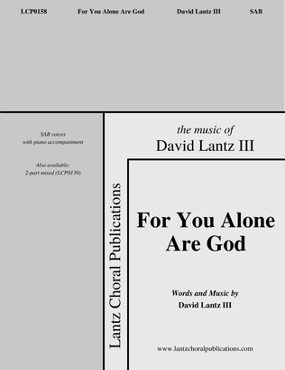Book cover for For You Alone Are God