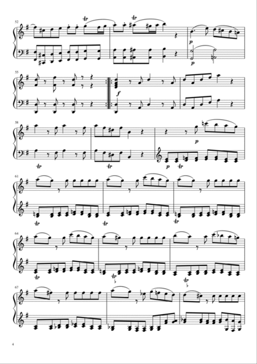 Mozart - Eine Kleine Nachtmusik - A Little Night Music - K.525 - For Easy Piano Easy Piano scores gallery preview page 4