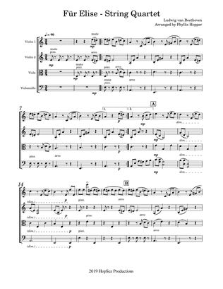 Book cover for Für Elise - String Quartet