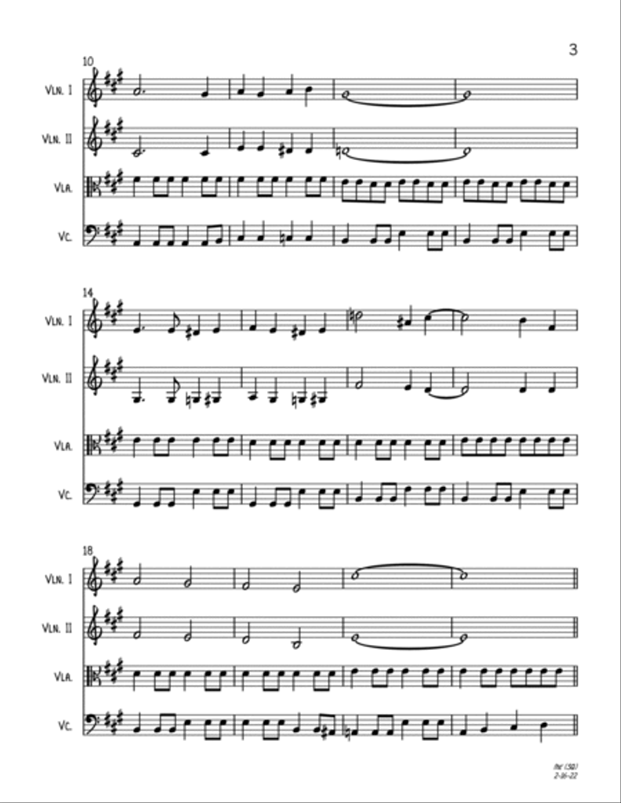 Mele Kalikimaka String Quartet scores gallery preview page 3