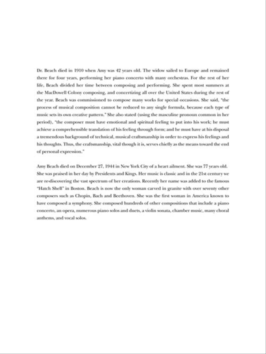 Piano Music of Amy Beach Piano Solo scores gallery preview page 4